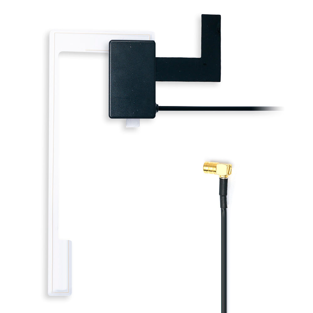 ANTENNA BAFFO AMPLIFICATA CORTA CON LED 6 CM + CAVO 215 CM