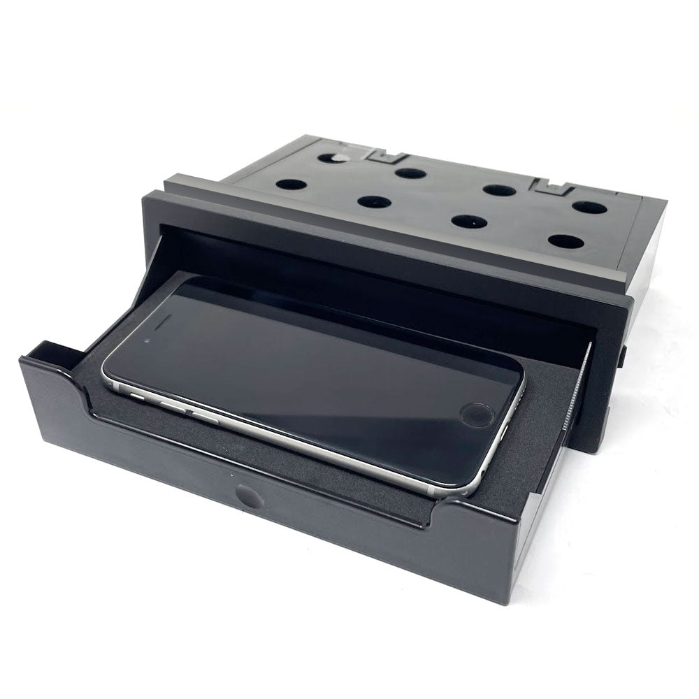 Cassetto per supporti radio 2ISO con carica Smartphone Wireless