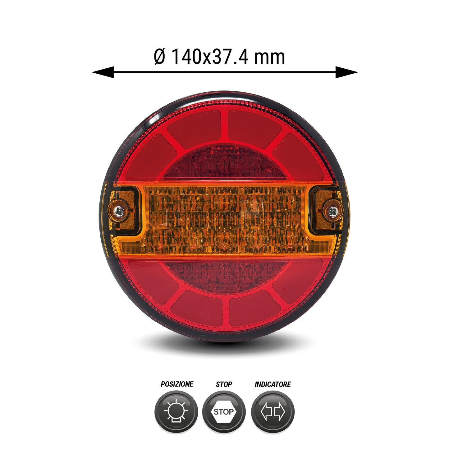 Fanalino posteriore Sx/Dx a LED 105x95x38mm - 3 funzioni