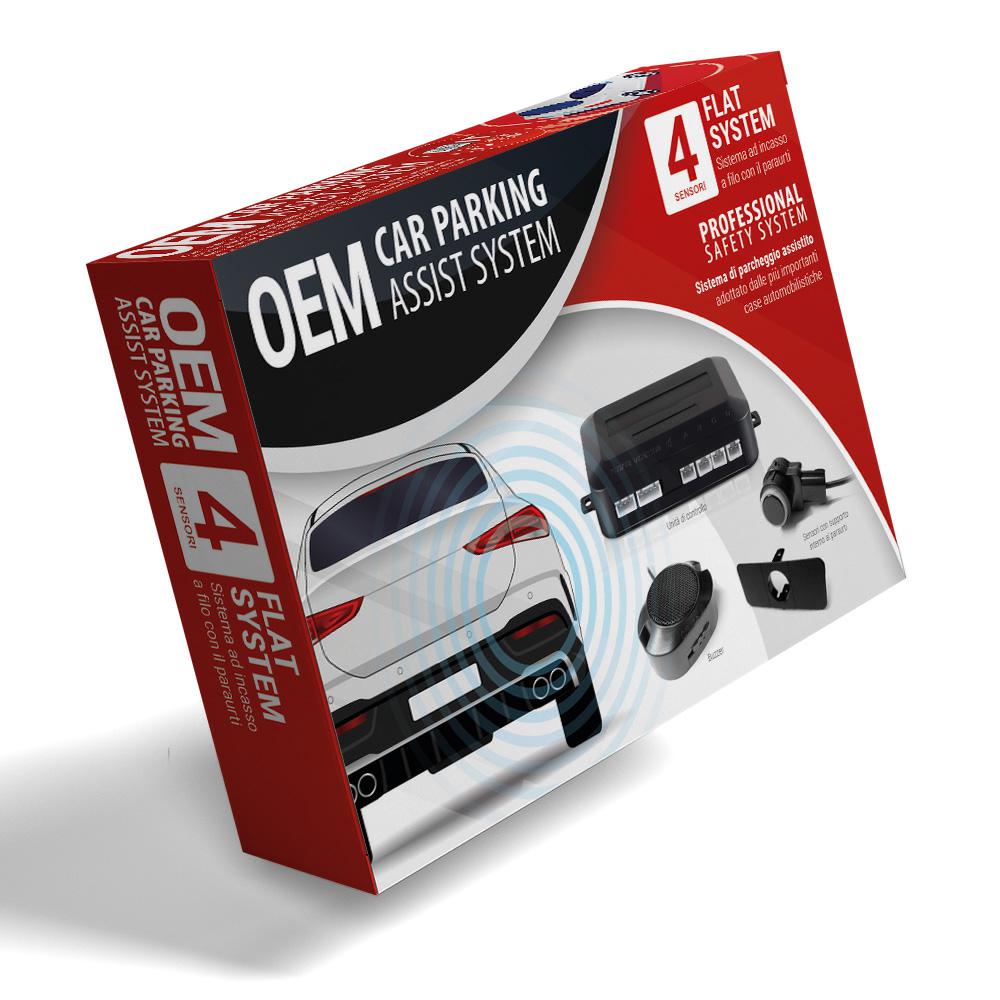 KIT SENSORI DI PARCHEGGIO OEM 4 SENSORI FLAT SYSTEM