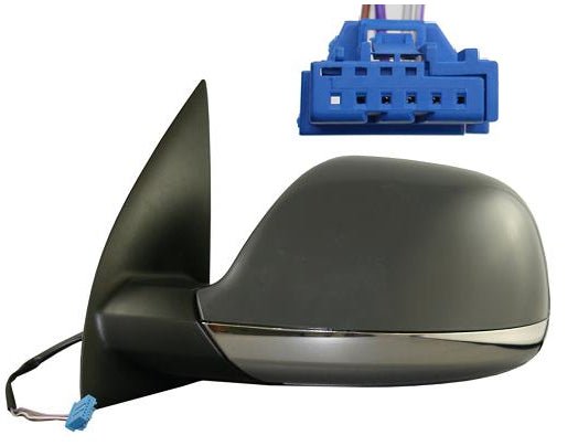 2H1857508EBRYP RETROVISORE  DX Volkswagen AMAROK dal 2010_02-2012_04 CALOTTA DA VERNICIARE - BASE CROMATA - CONNETTORE 6 FORI 5PIN