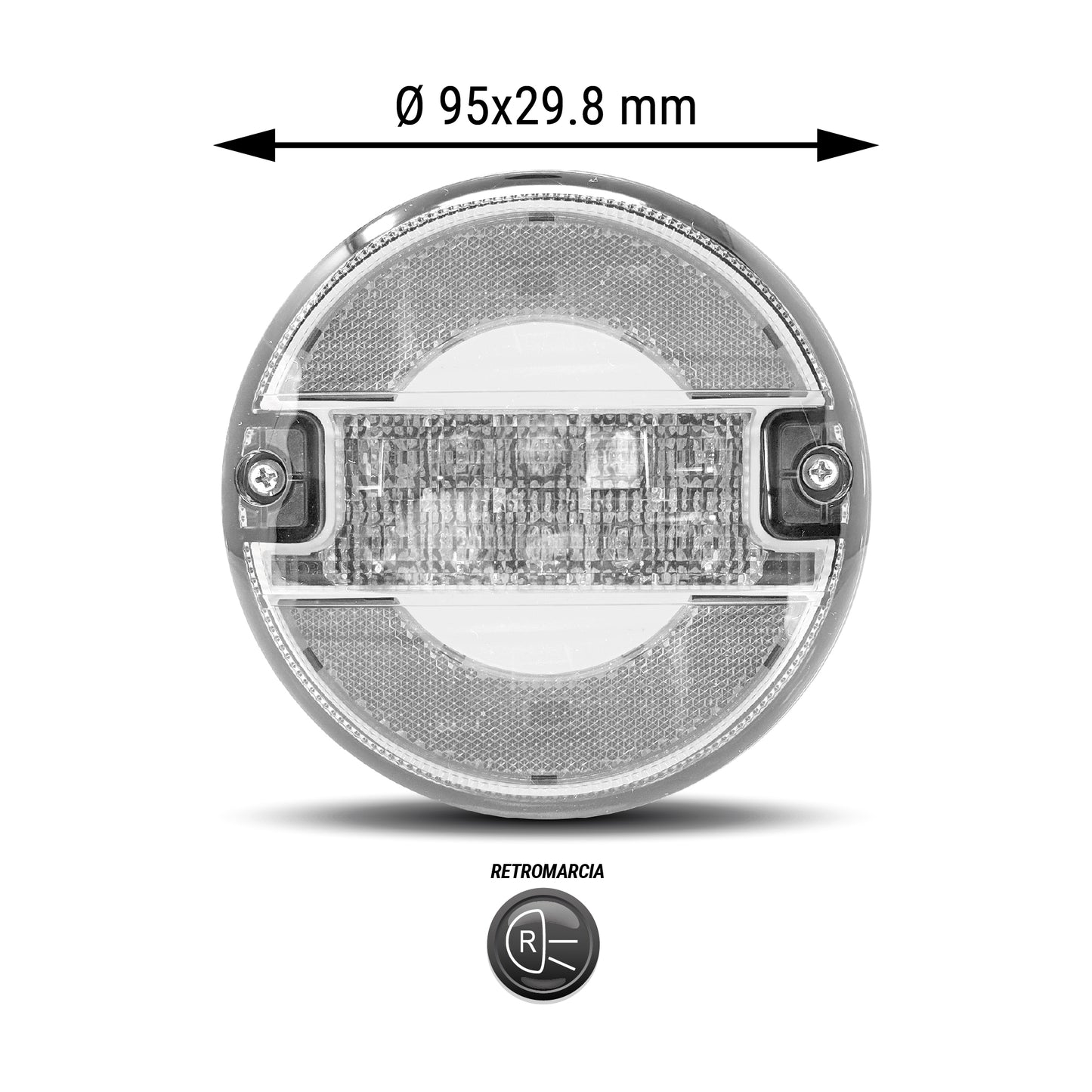Fanalino posteriore Sx/Dx a LED diametro 95mm - Retronebbia