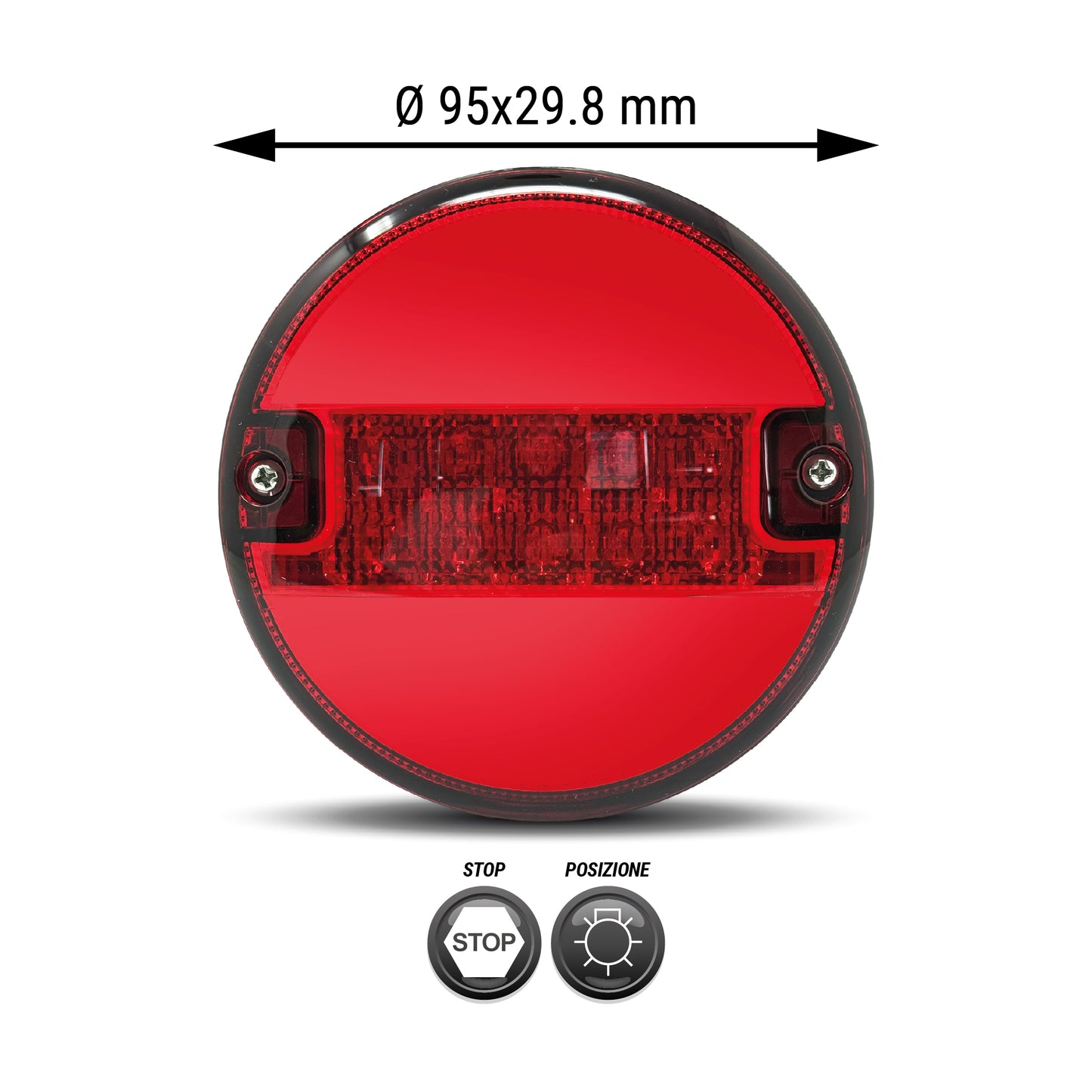 Fanalino posteriore Sx/Dx a LED diametro 95mm - Indic. direzione