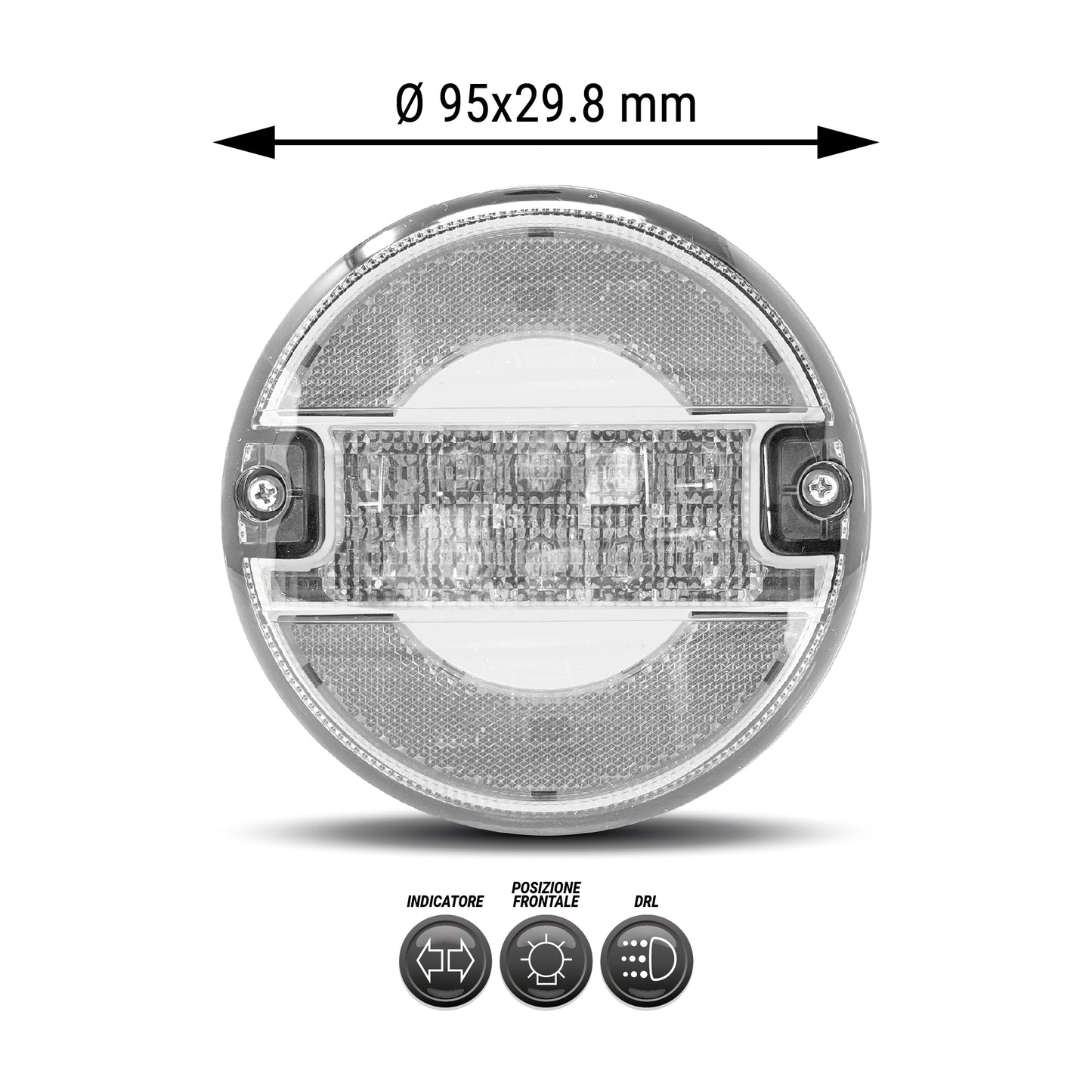Fanalino posteriore Sx/Dx a LED diametro 95mm - Posizione/STOP